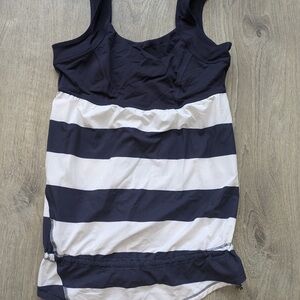 Lululemon Navy and White Elevate Tank Top